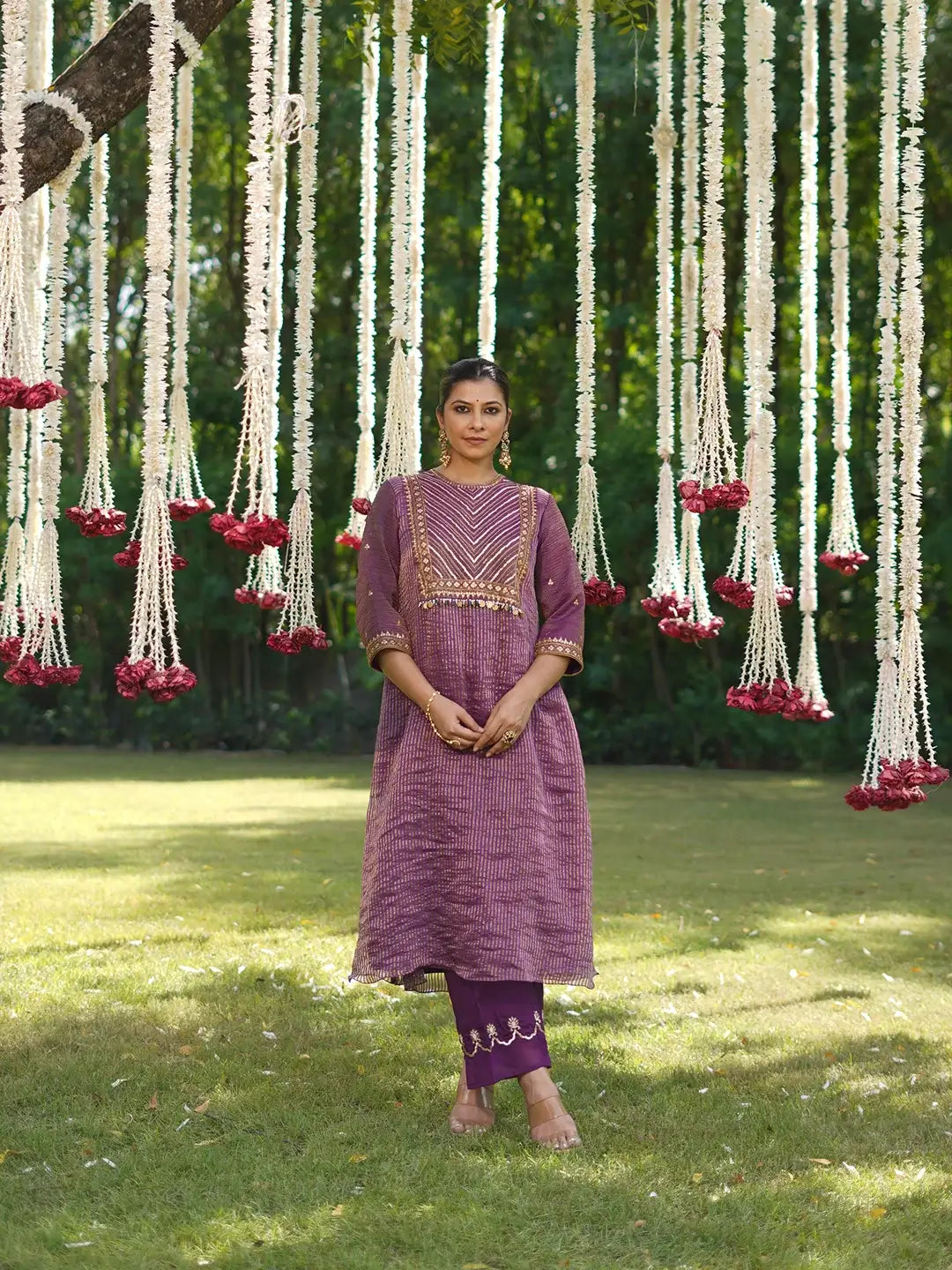 Purple Zariline kurta set