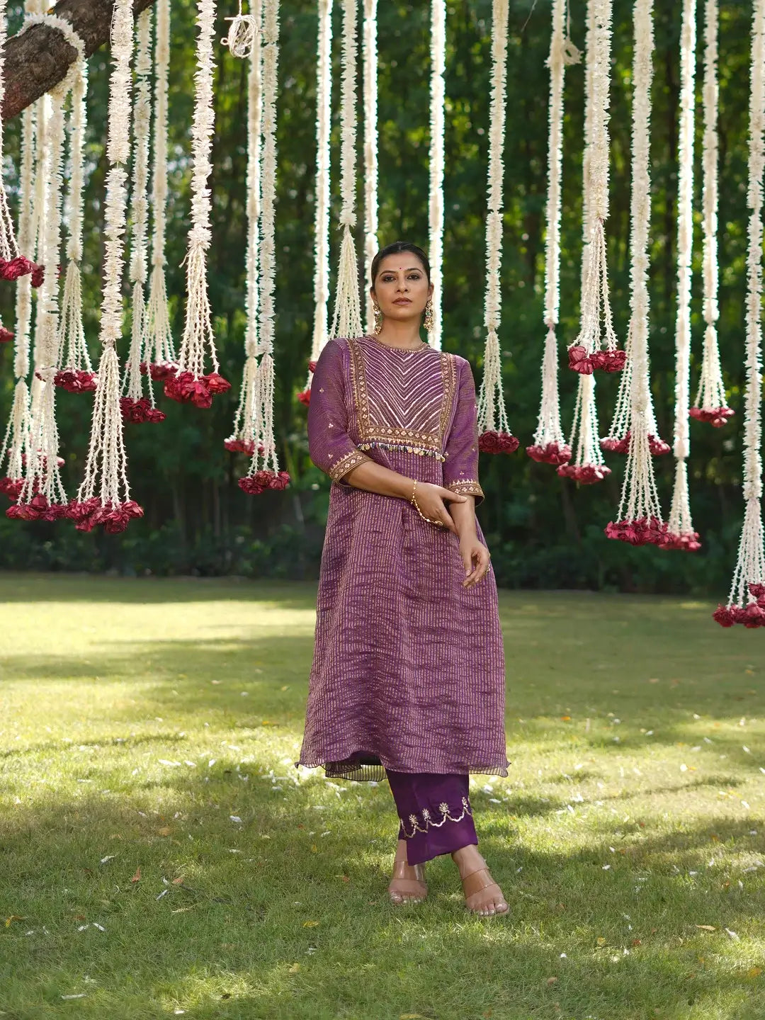 Purple Zariline kurta set