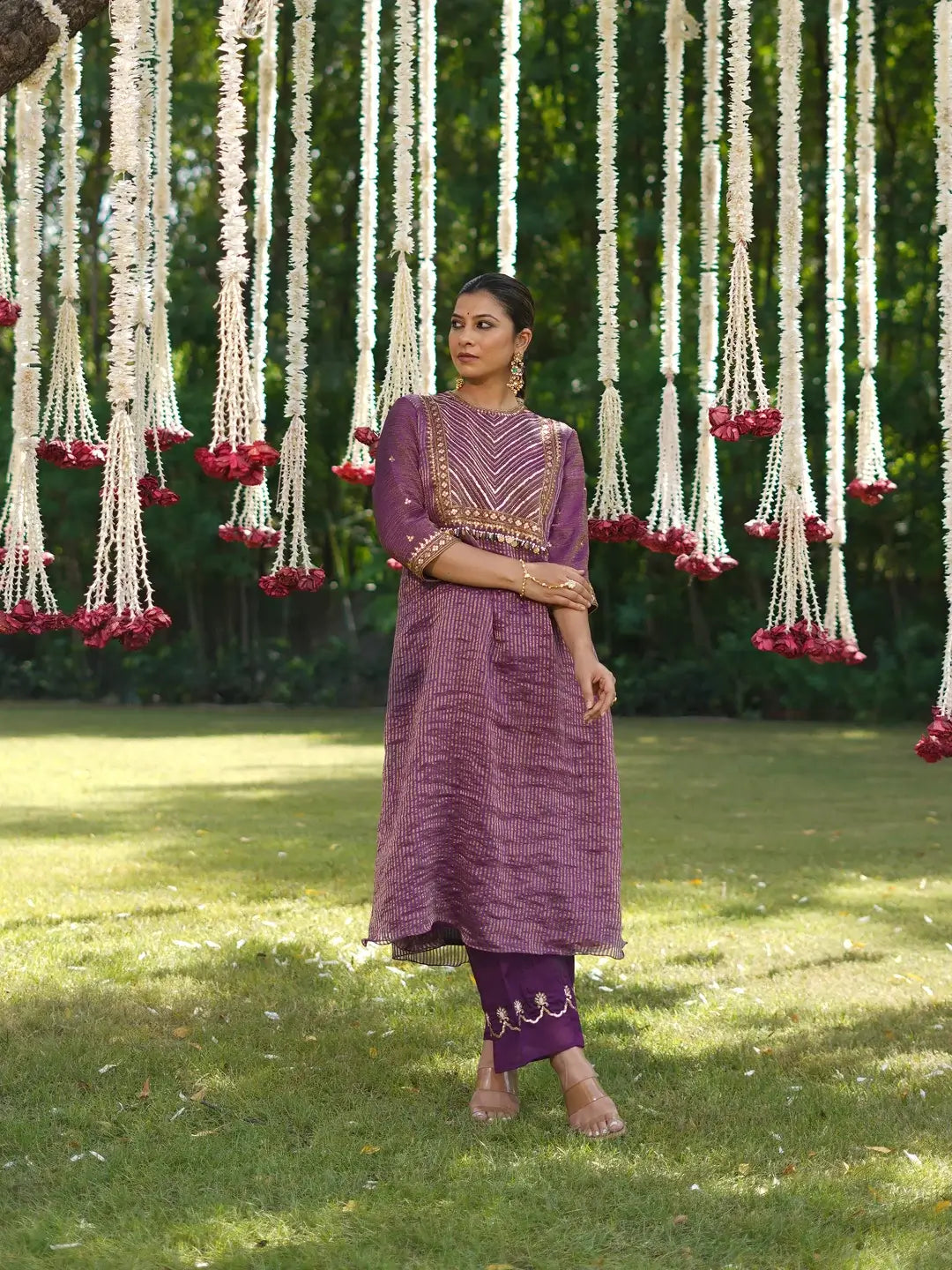 Purple Zariline kurta set