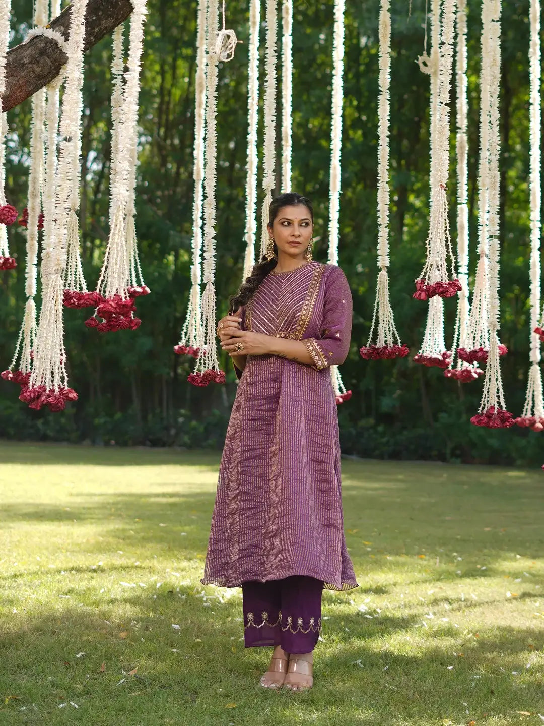 Purple Zariline kurta set