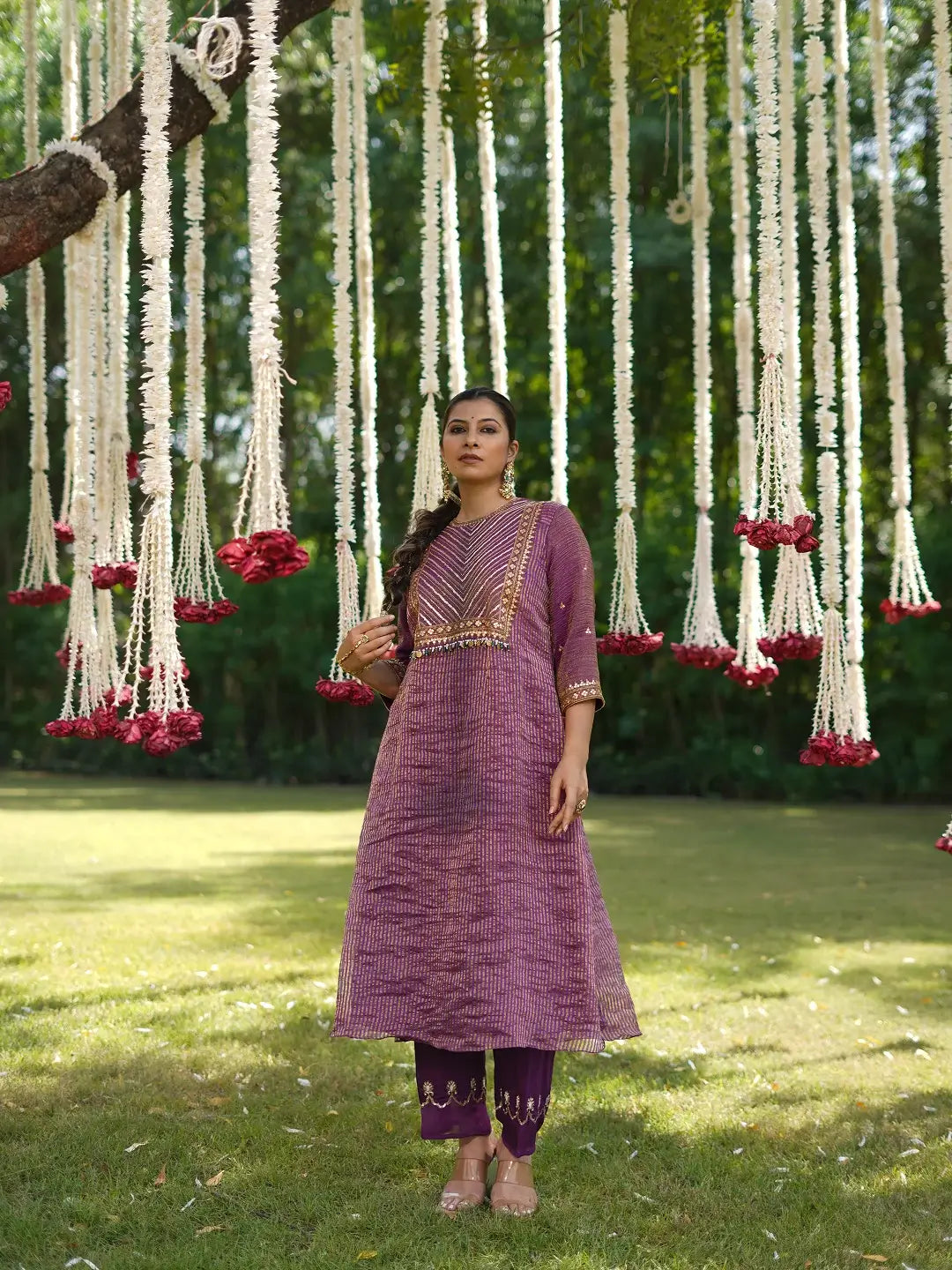 Purple Zariline kurta set