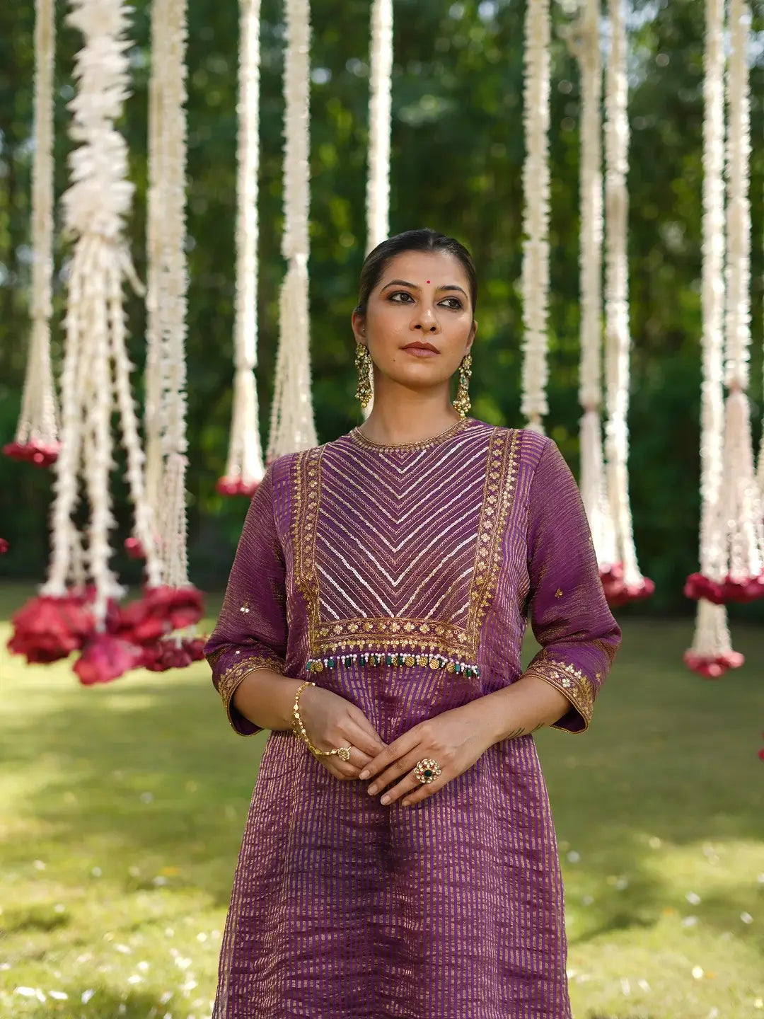 Purple Zariline kurta set