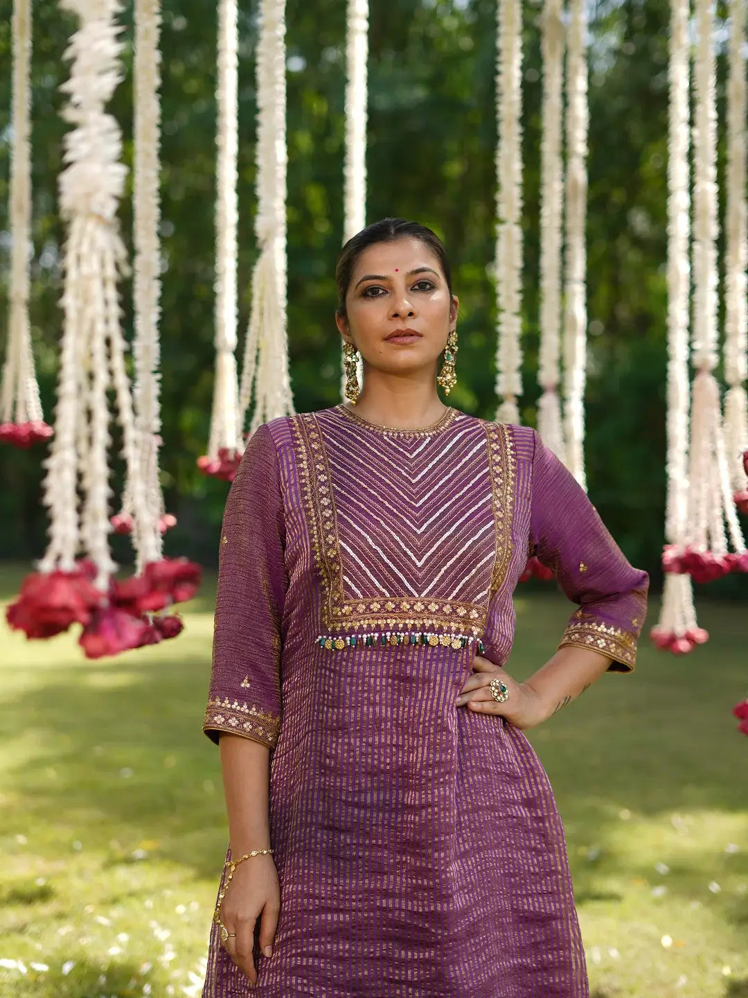 Purple Zariline kurta set