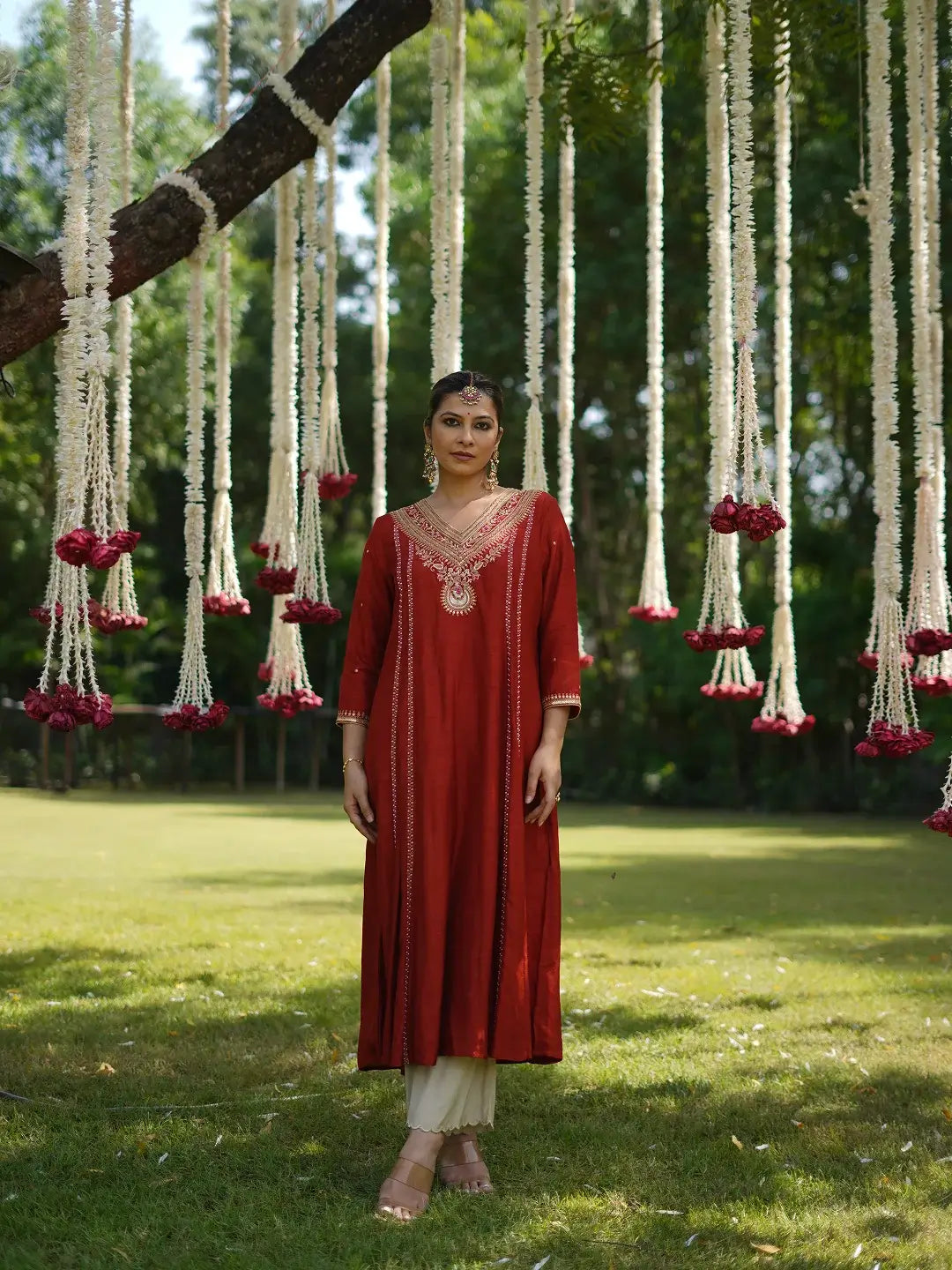 Maroon kurta set
