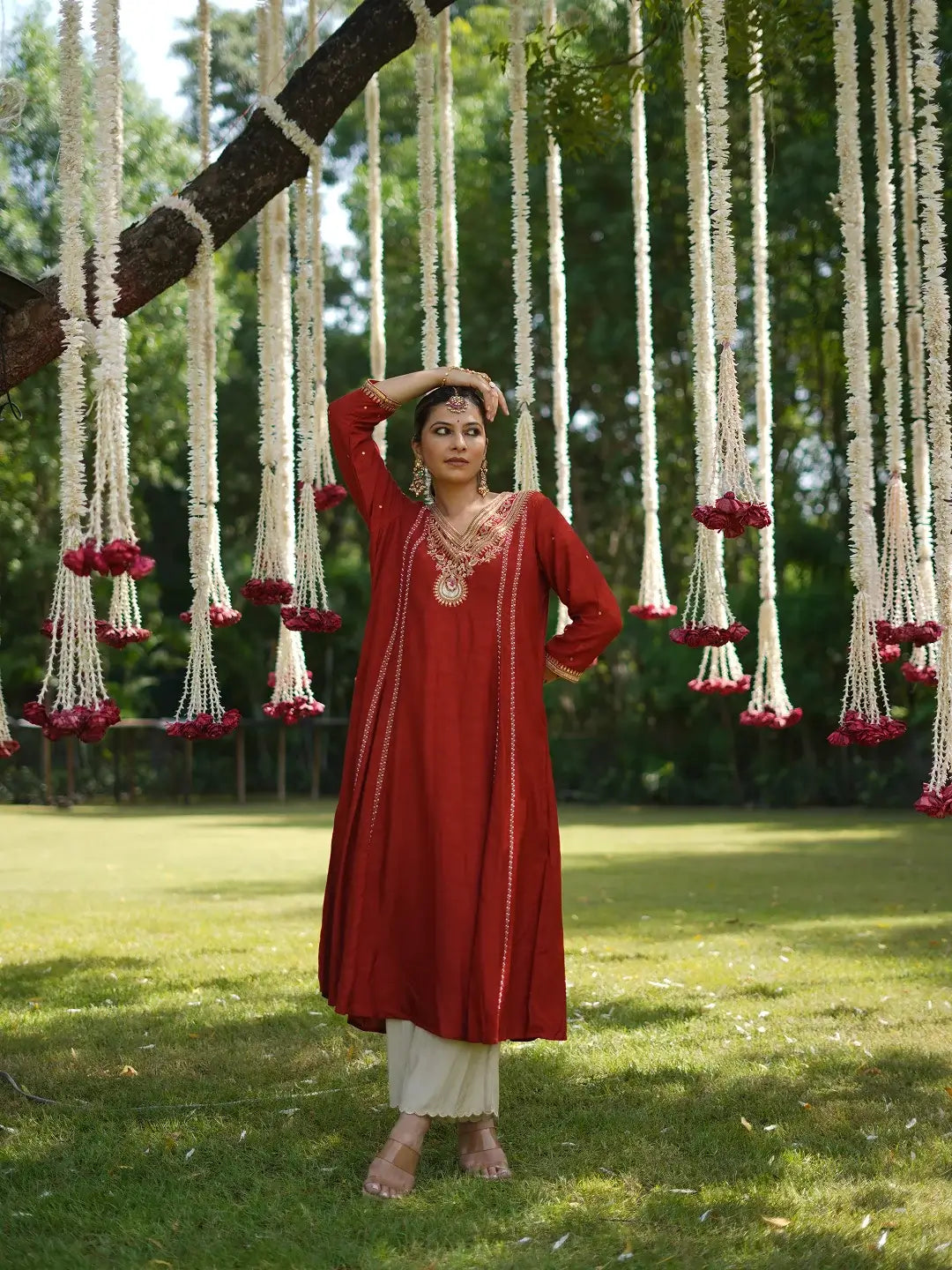 Maroon kurta set
