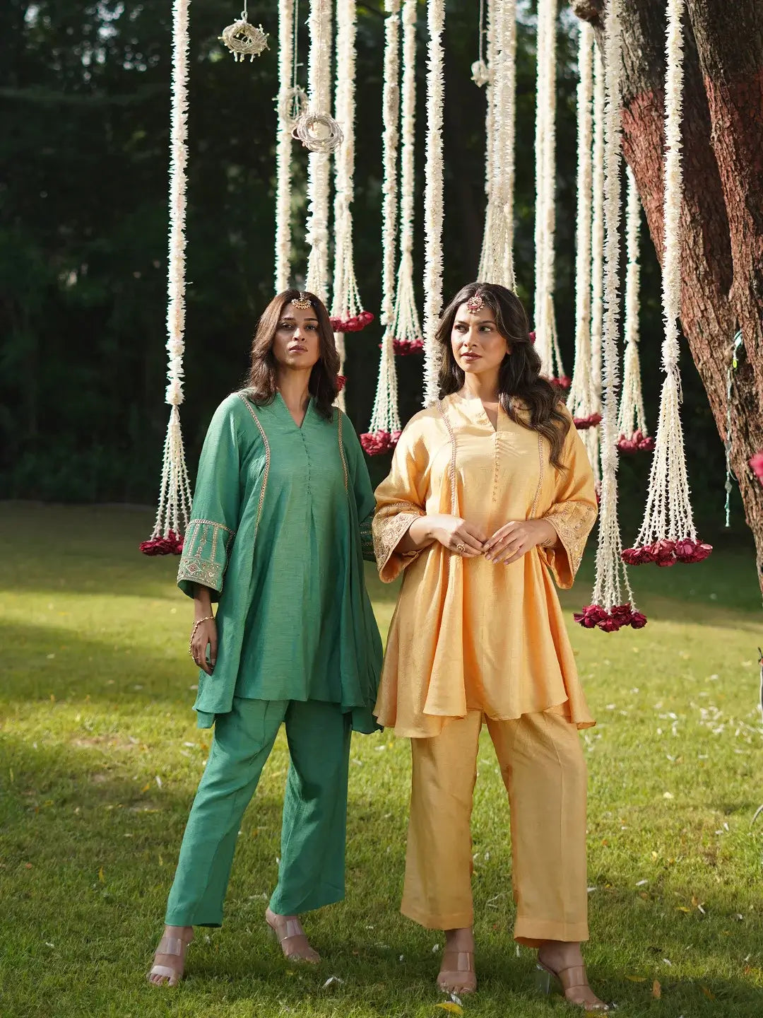 Yellow short kurta set