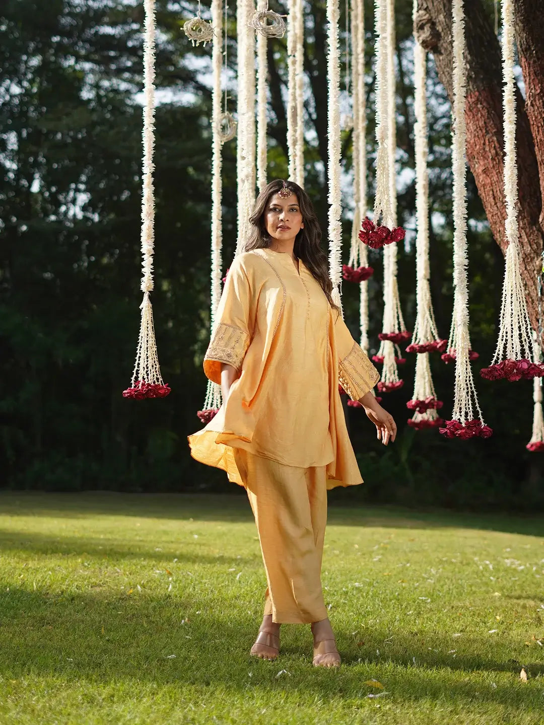 Yellow short kurta set