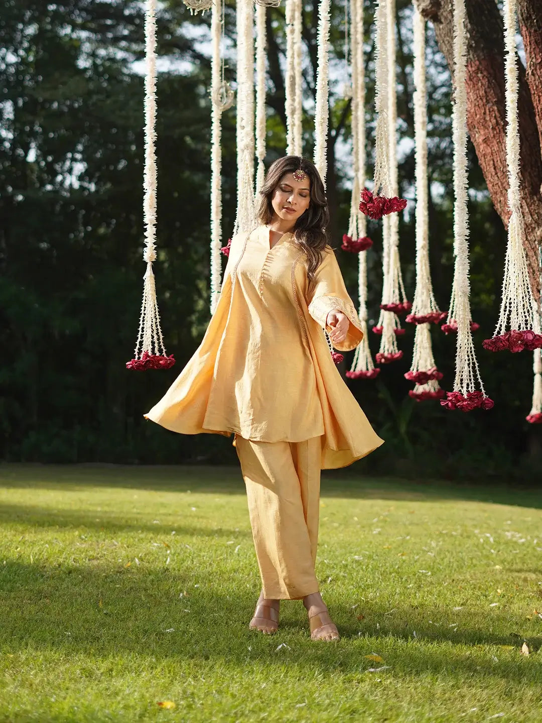 Yellow short kurta set