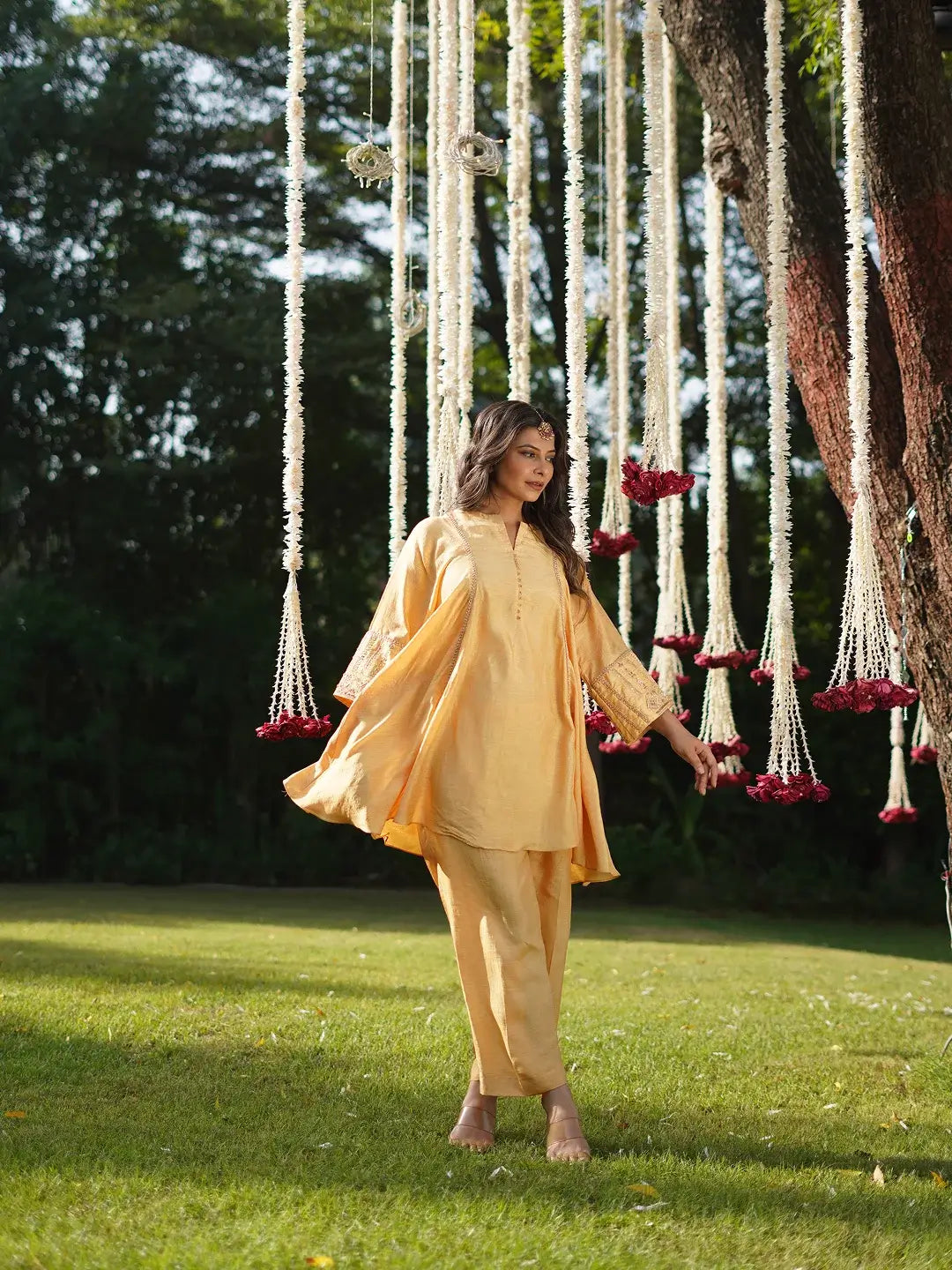 Yellow short kurta set