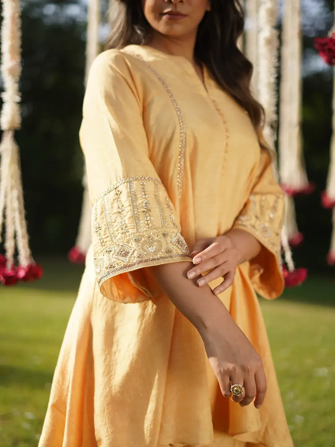 Yellow short kurta set