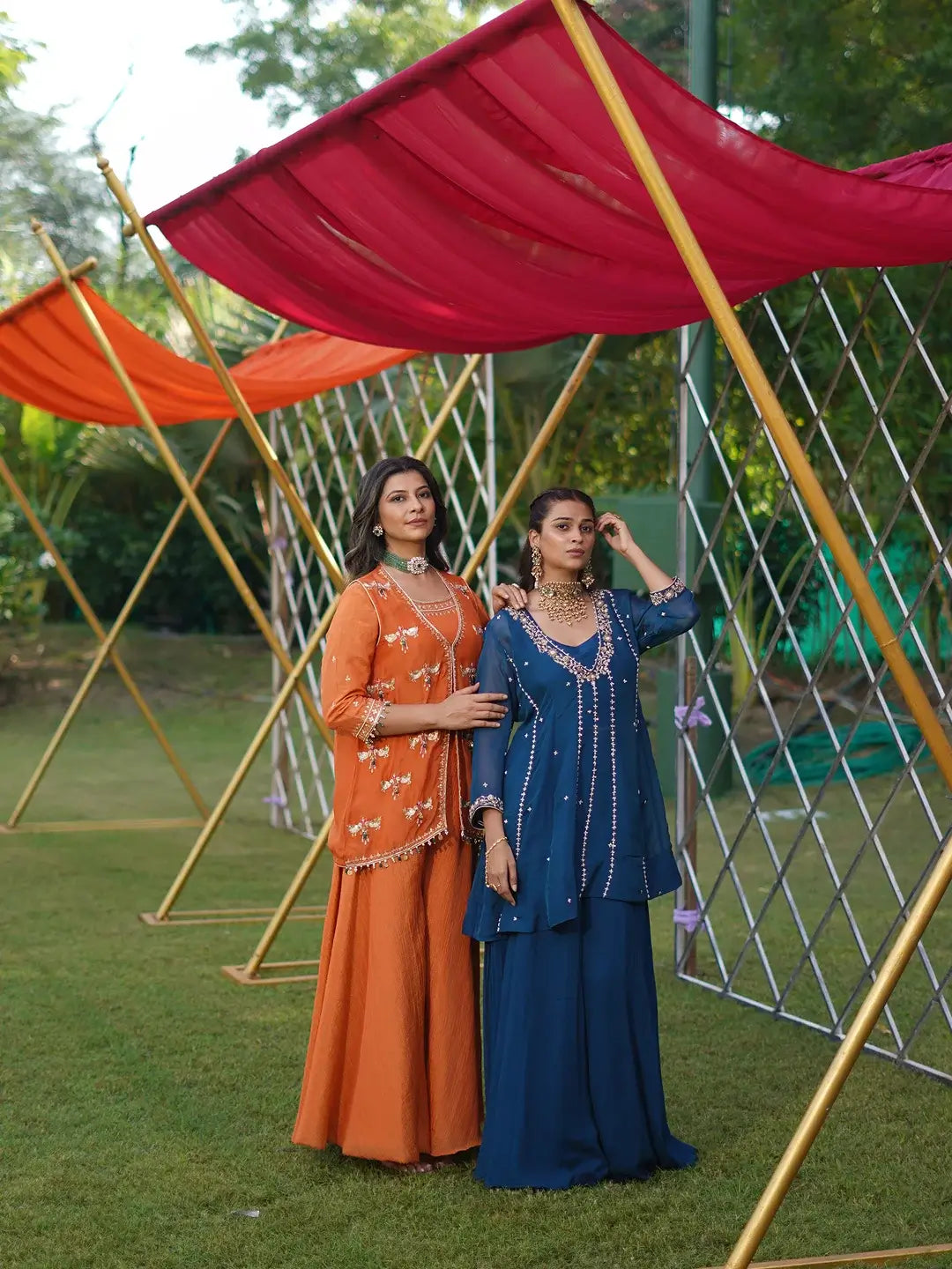 Midnight Blue Short Anarkali set