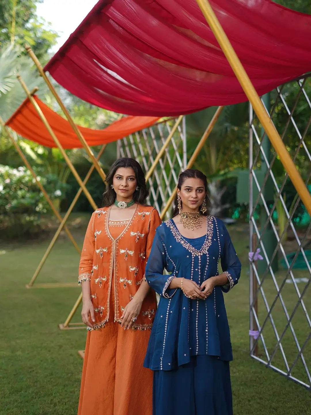 Midnight Blue Short Anarkali set