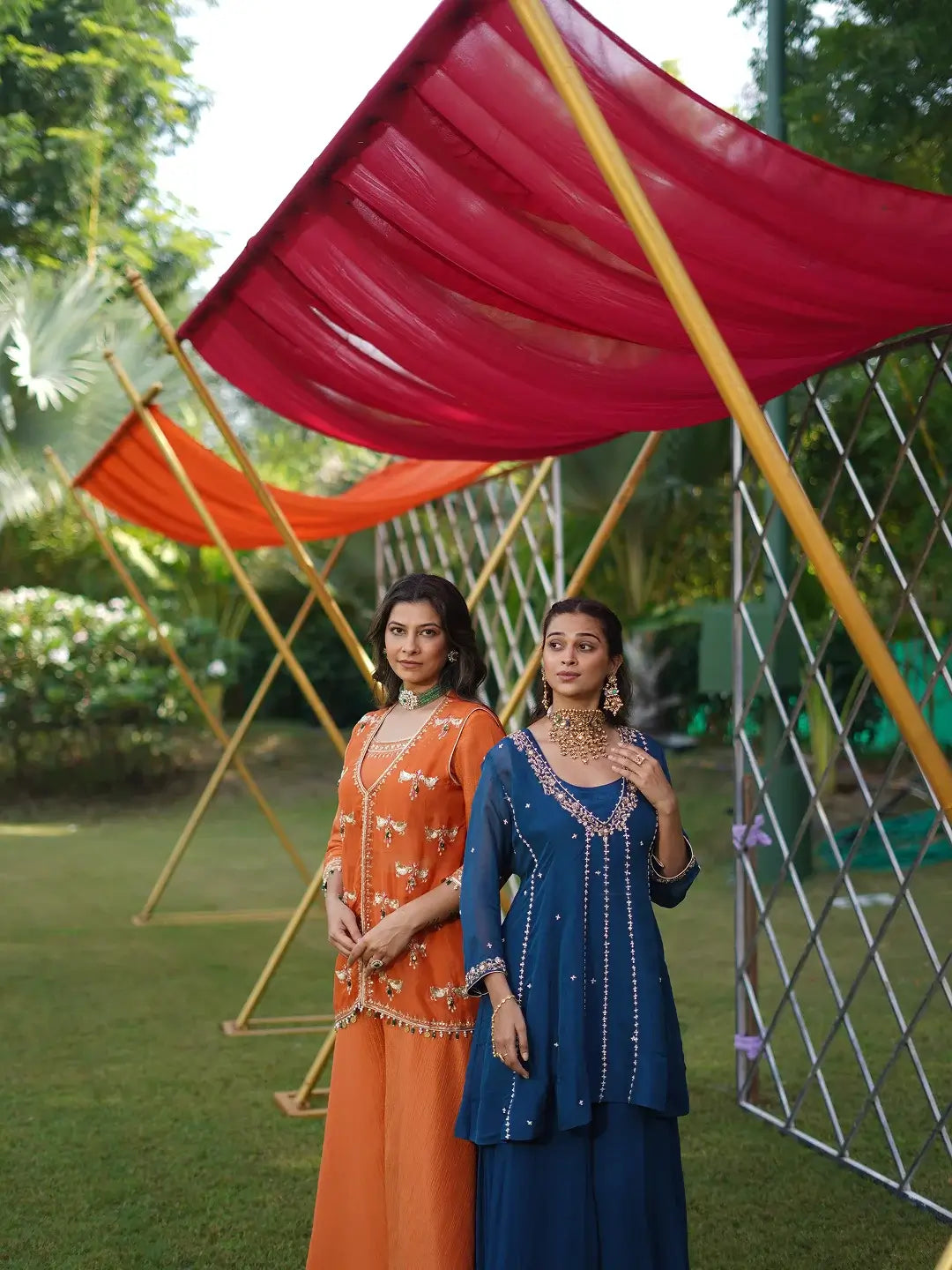 Midnight Blue Short Anarkali set
