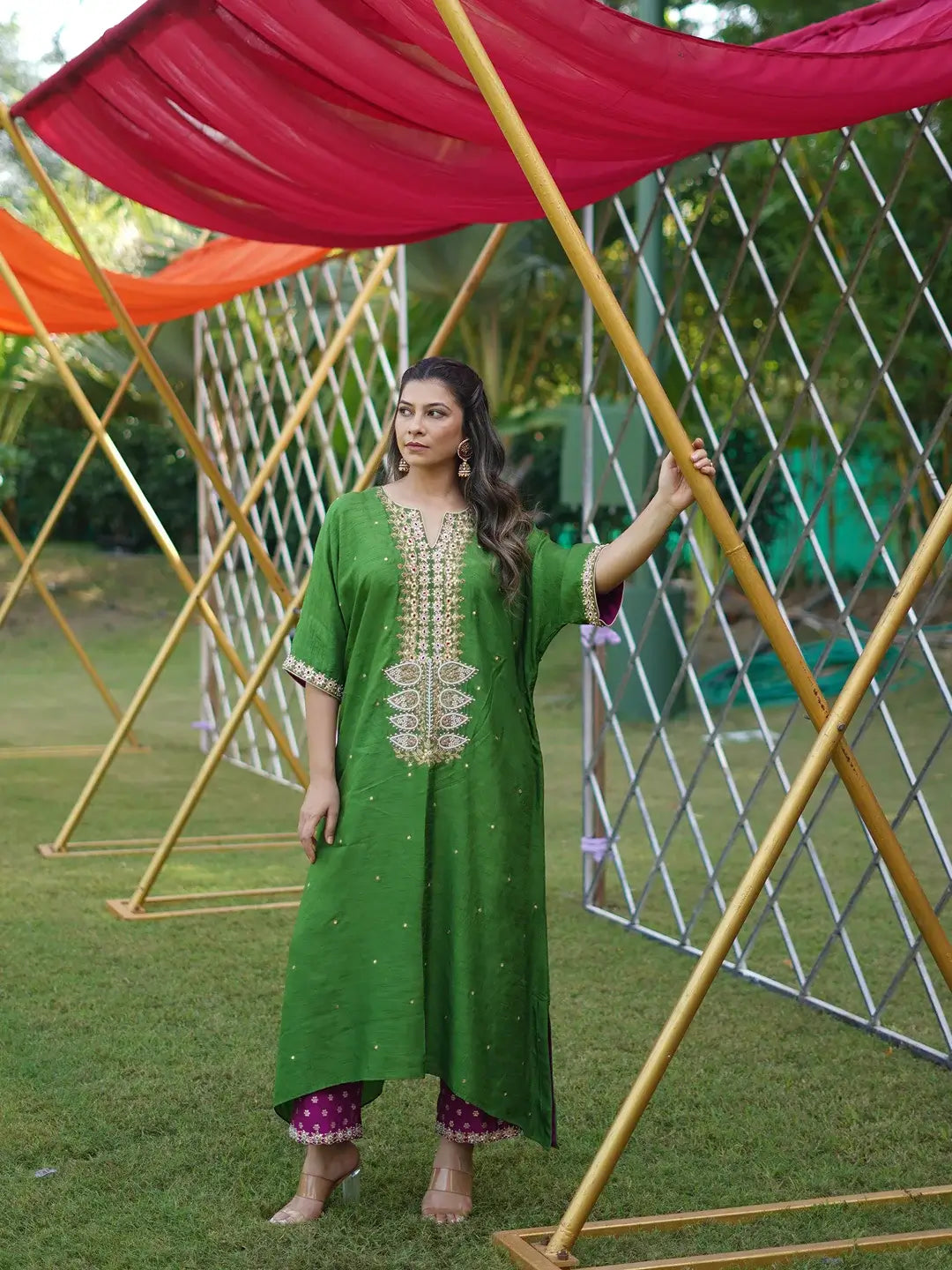 Raw mango kaftan set