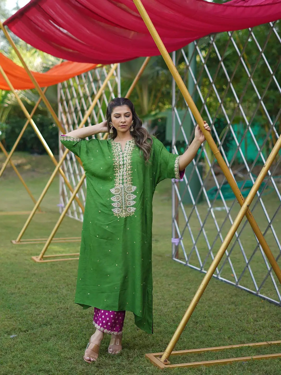 Raw mango kaftan set