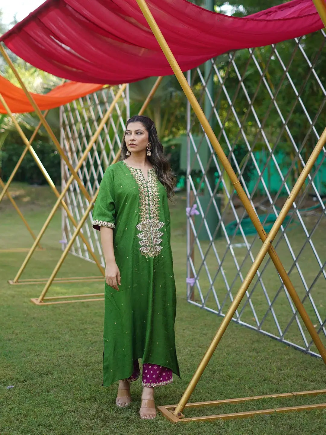 Raw mango kaftan set
