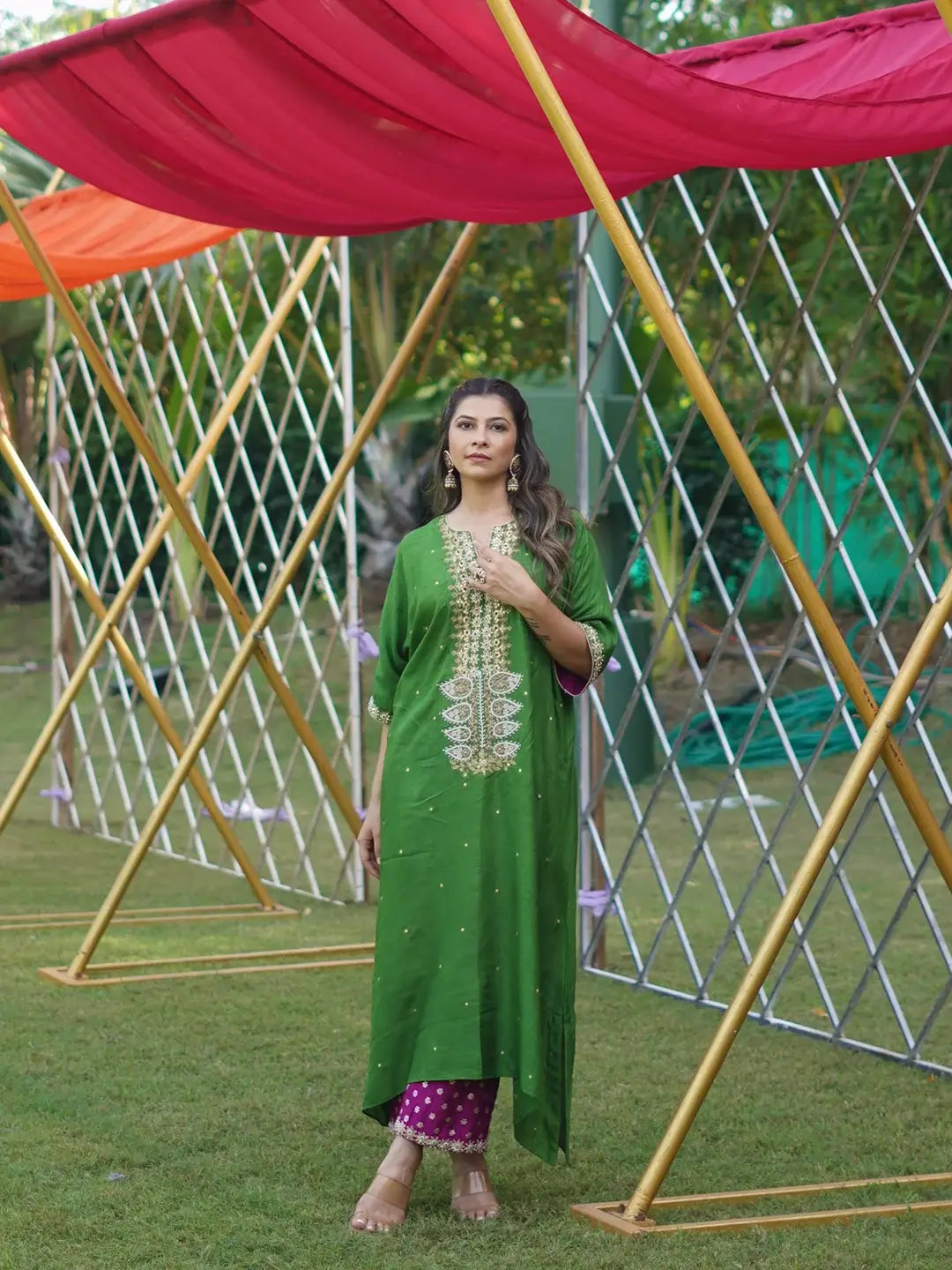 Raw mango kaftan set