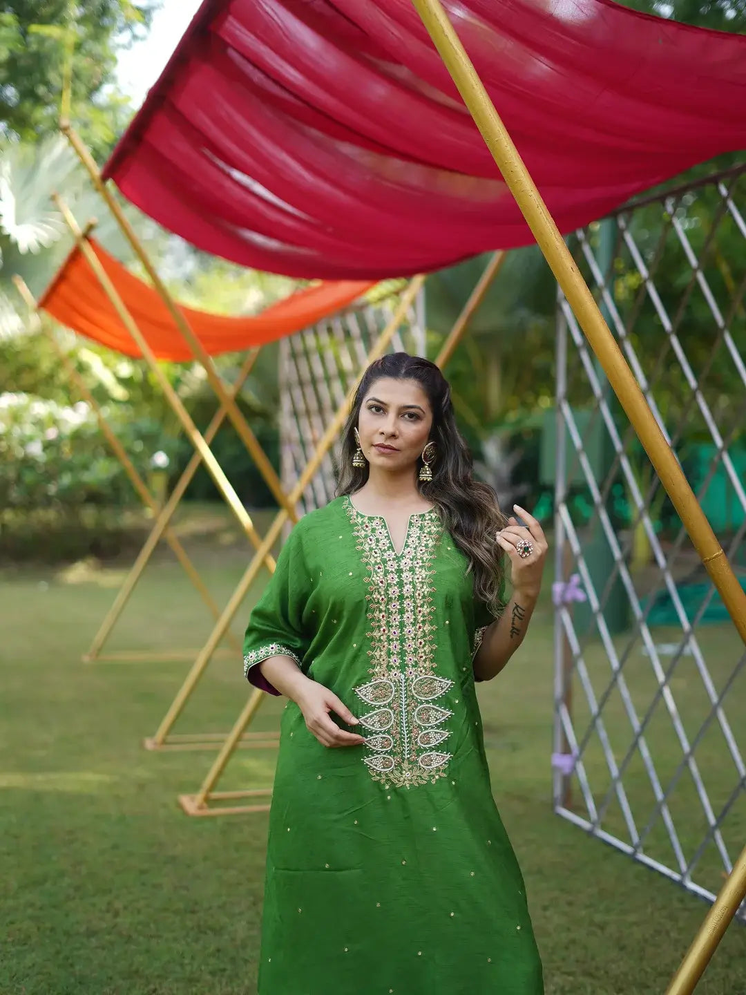 Raw mango kaftan set