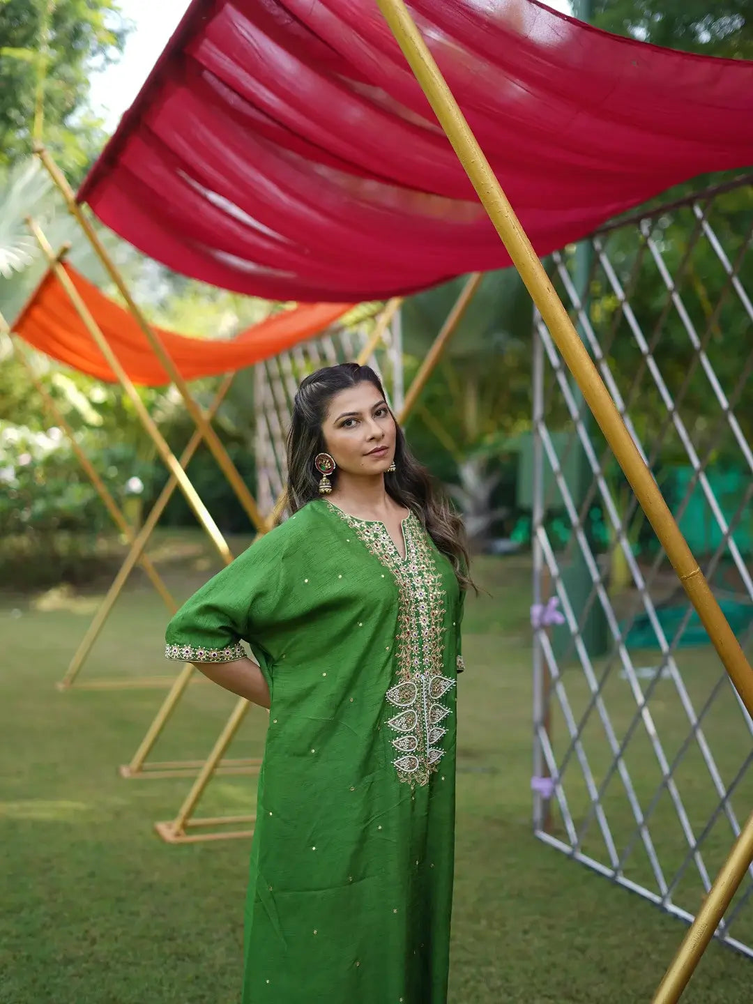 Raw mango kaftan set