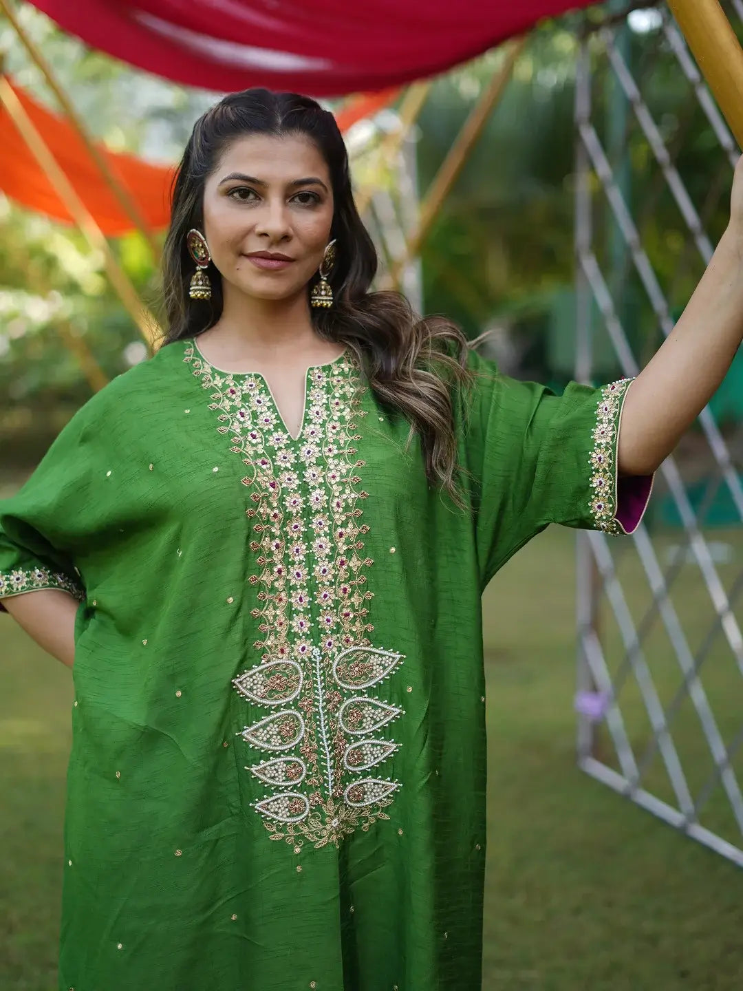 Raw mango kaftan set