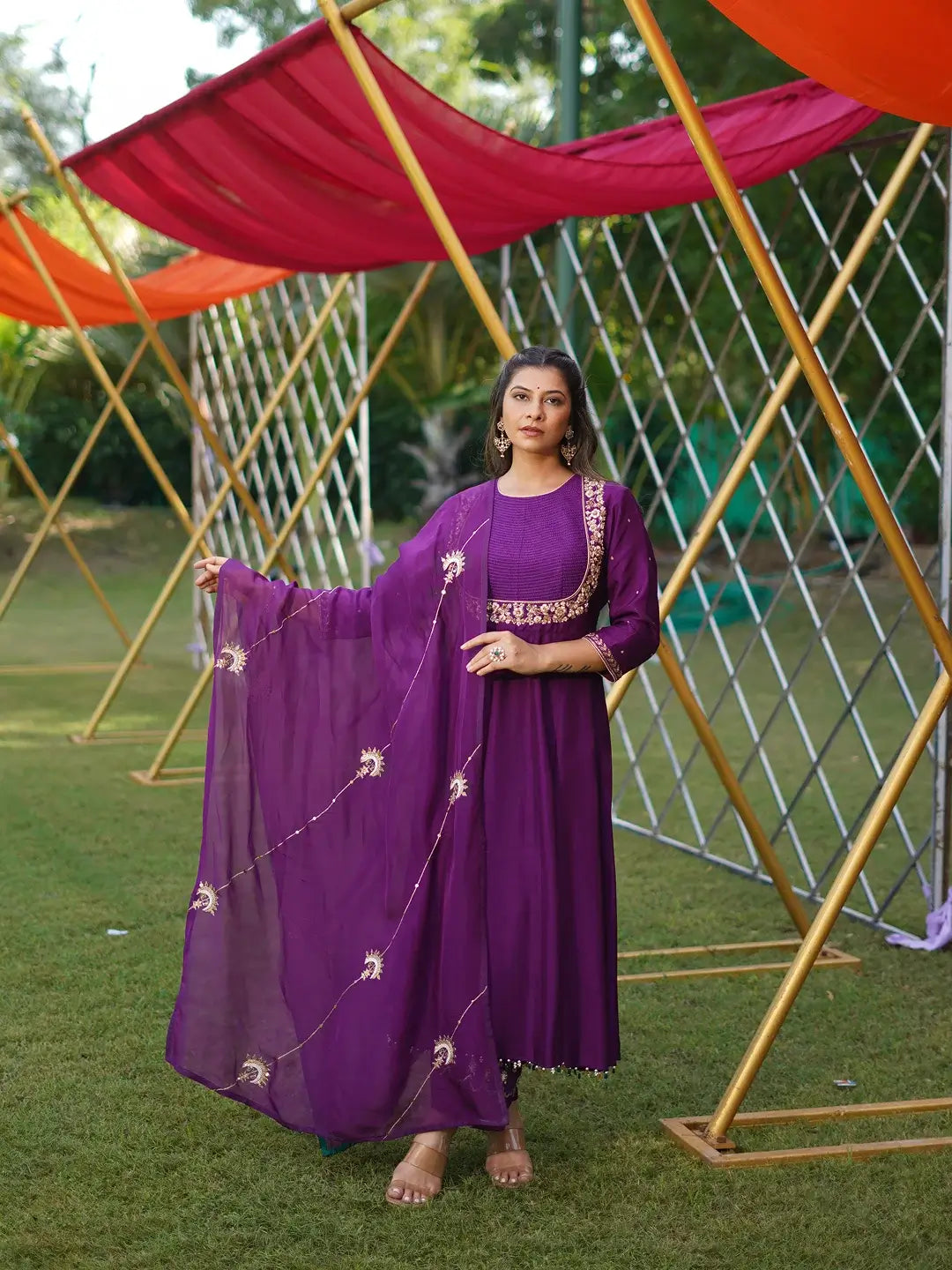Purple Anarkali set