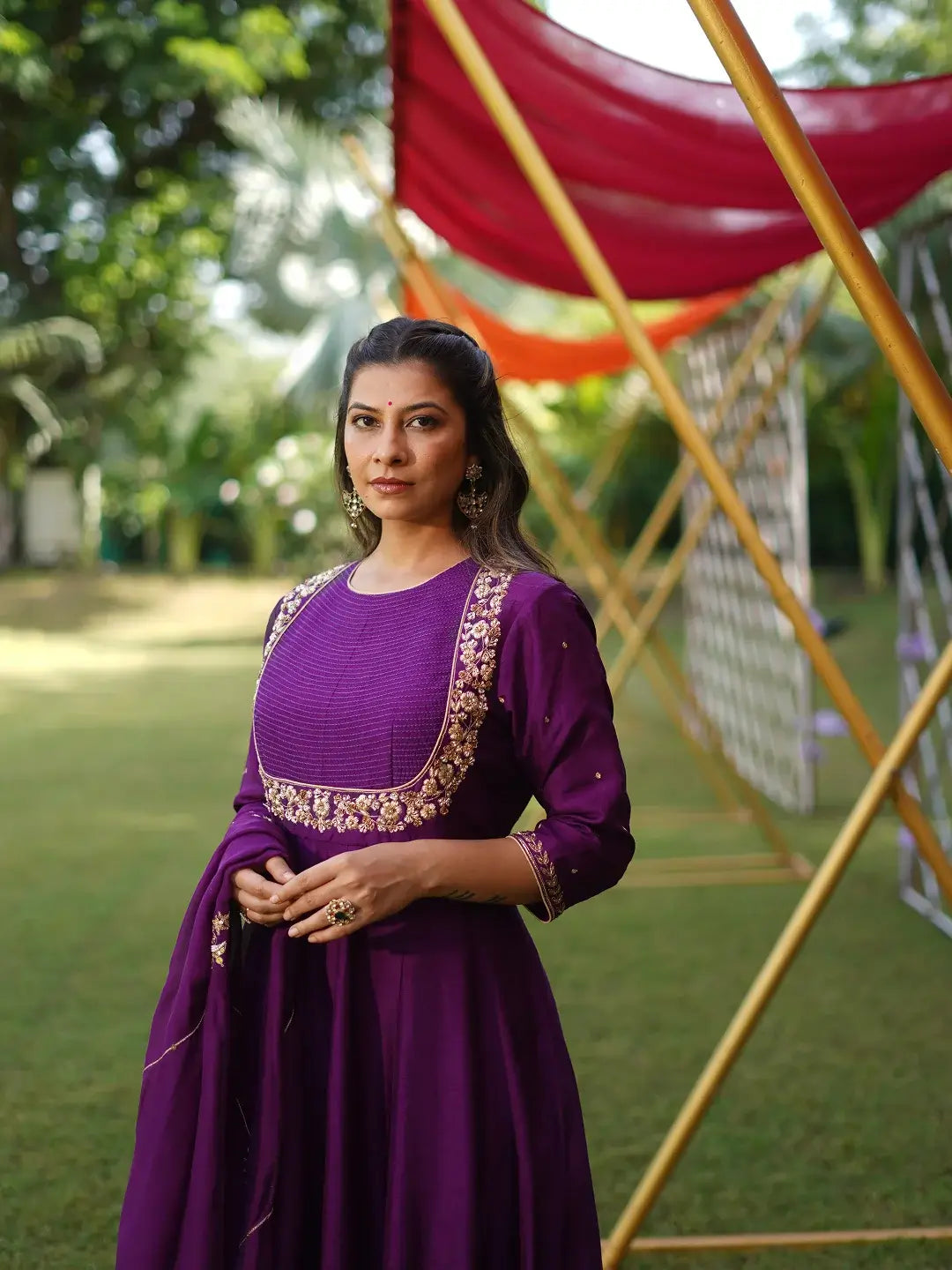 Purple Anarkali set