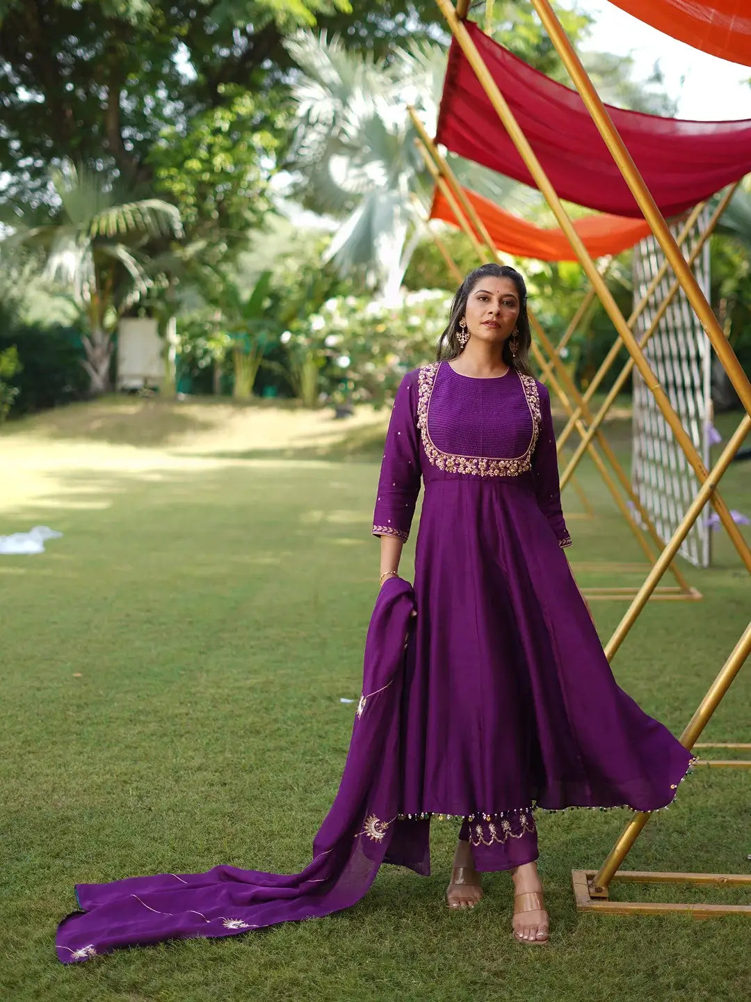Purple Anarkali set