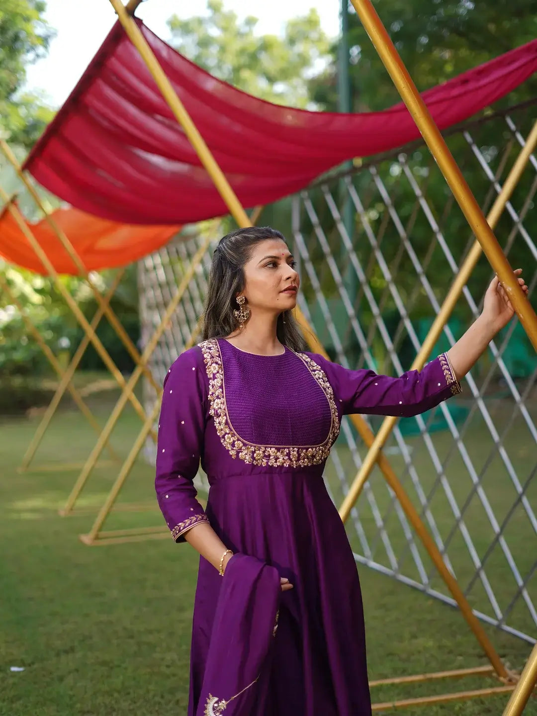 Purple Anarkali set