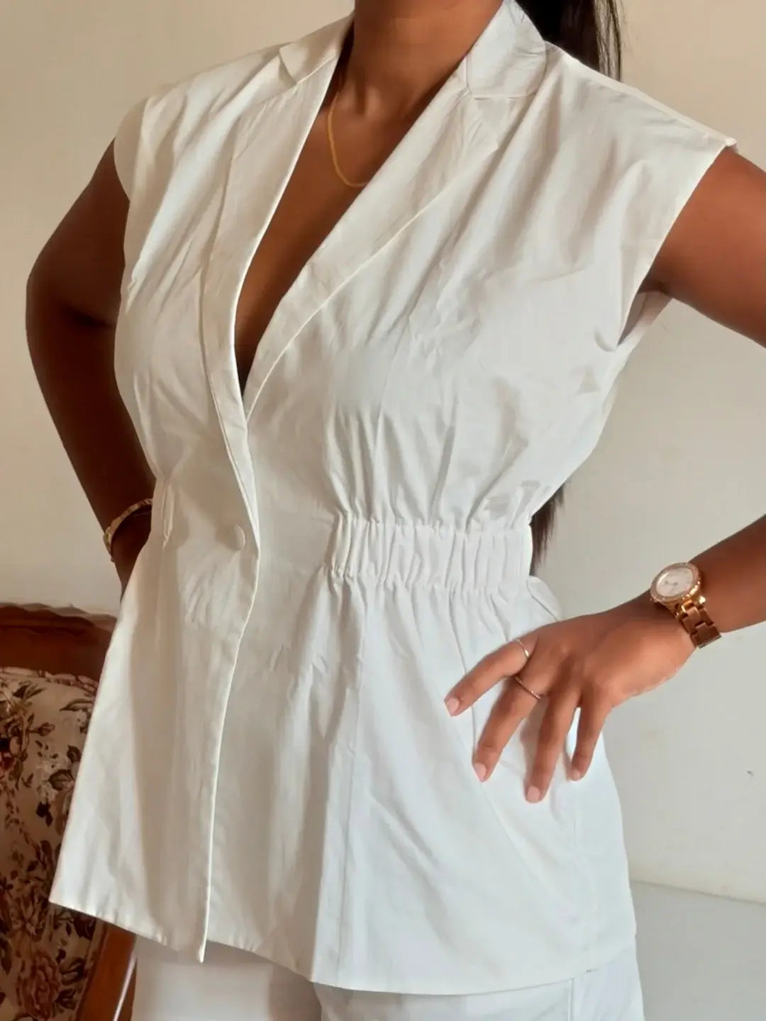 Luna Cap Sleeves Blazer Top & Shorts Set