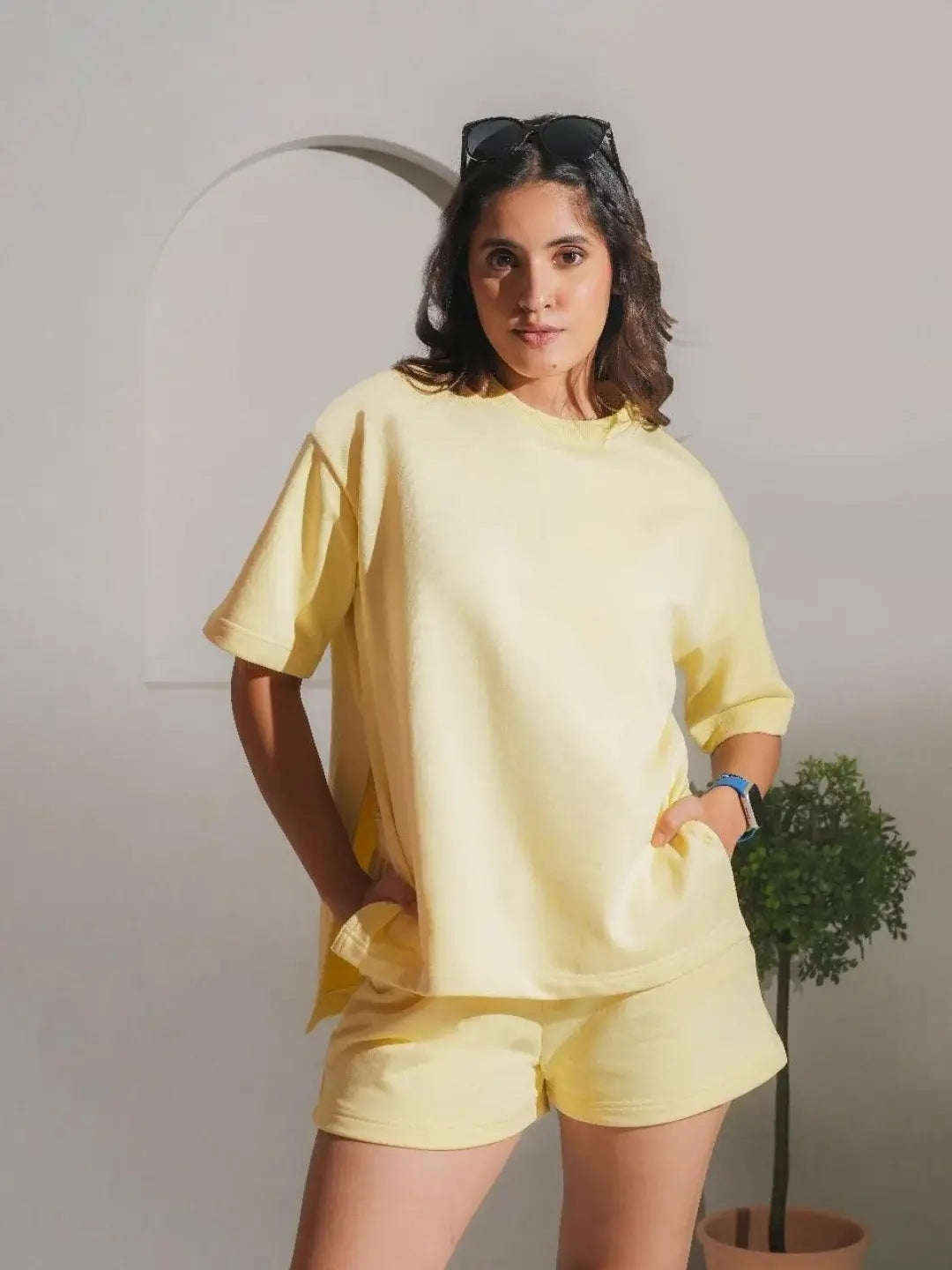 Sunny Knitted Oversized Top & Shorts Set
