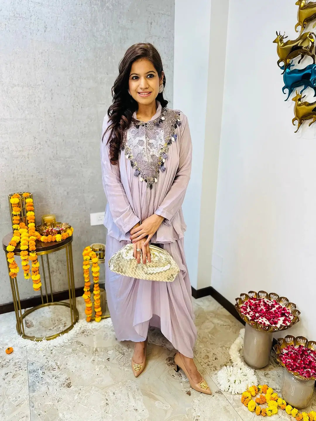 Boho Luxe draped skirt set