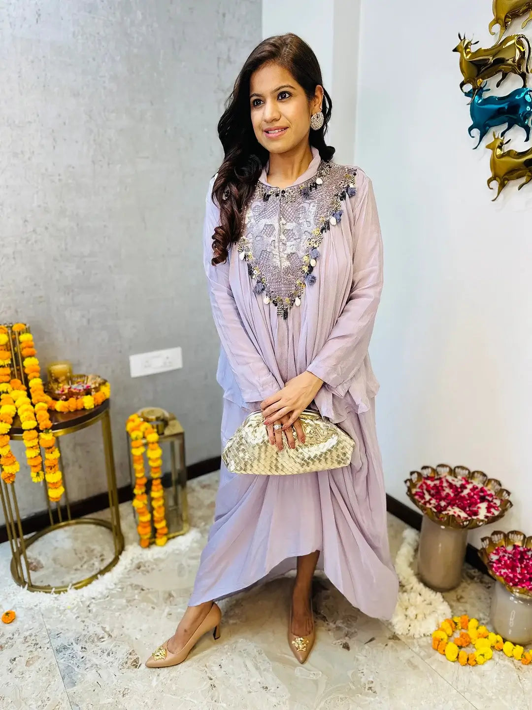 Boho Luxe draped skirt set