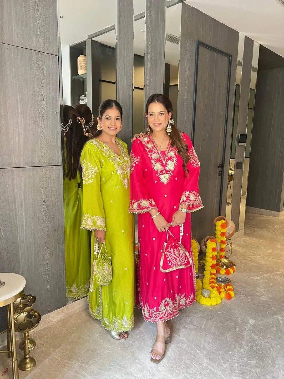 Jashn-e-Rang Hot pink kaftan dress