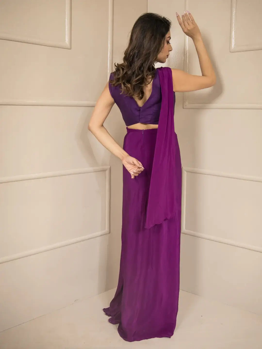 Sufi Metallic Draped saree