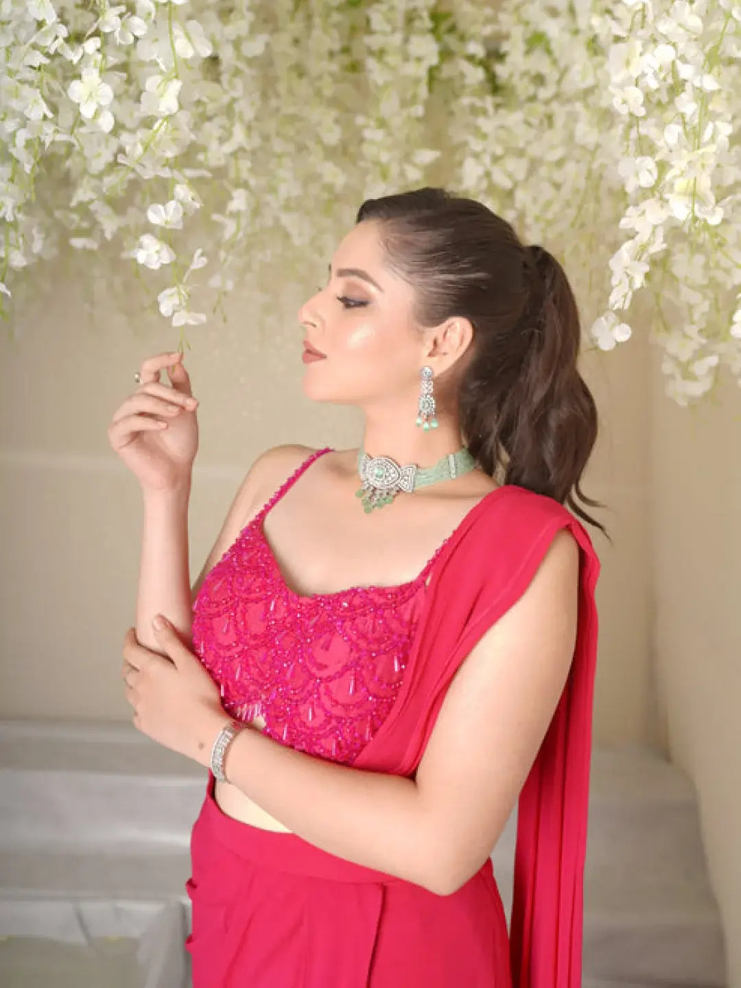 Alesha Scallop Draped Saree