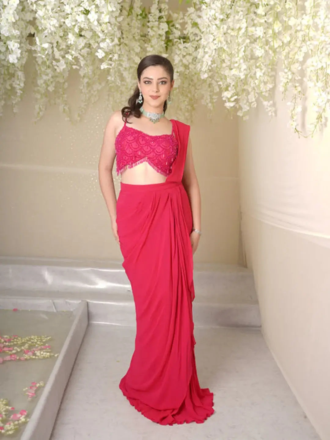 Alesha Scallop Draped Saree