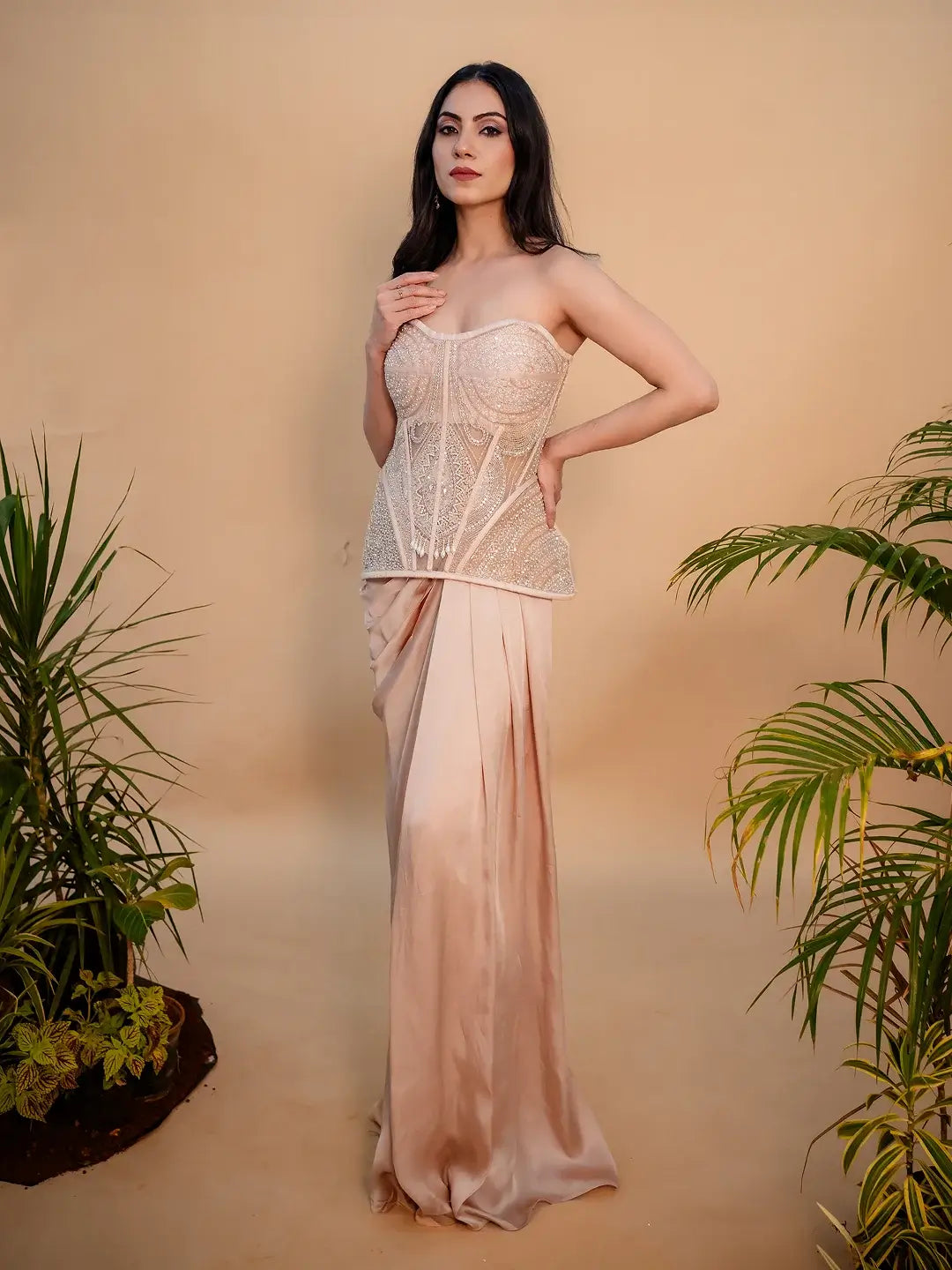 Sophia Embellished Corset Skirt Set