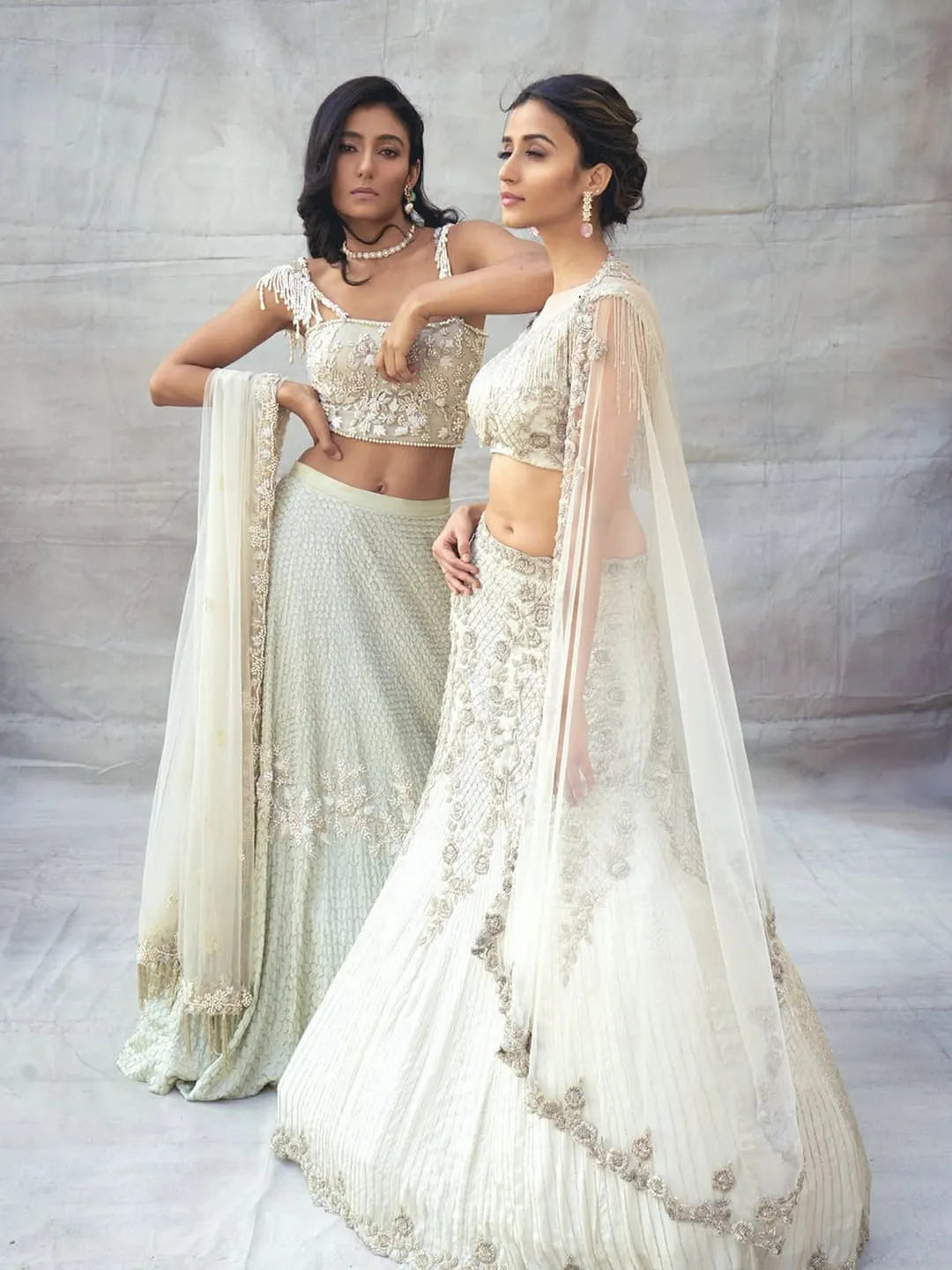 Ice Blue Honeycomb Lehenga