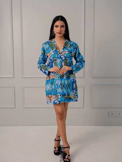 Sunrise Blue Blazer Dress