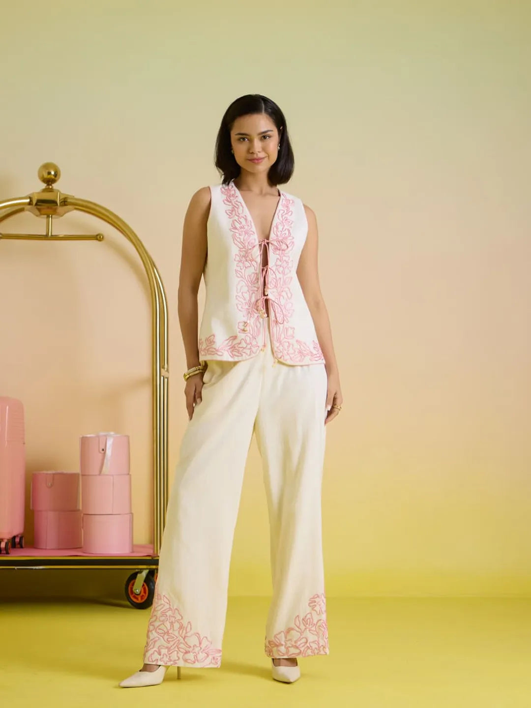 white and pink dori coord