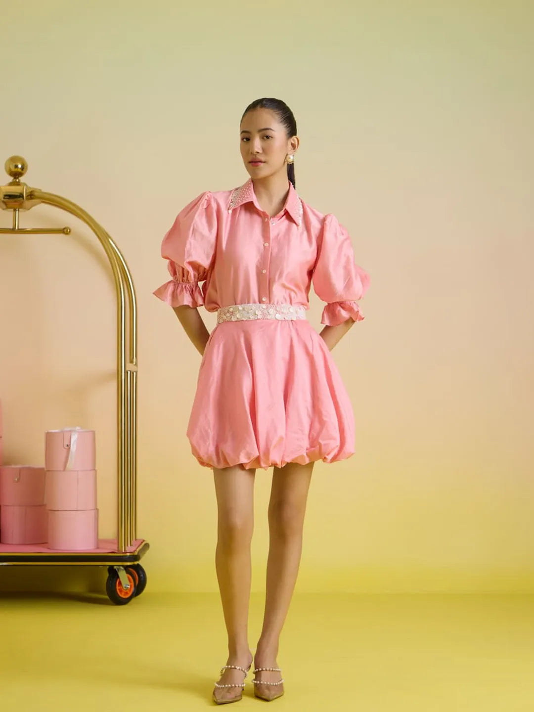 Bubblegum embroidered co-ord set