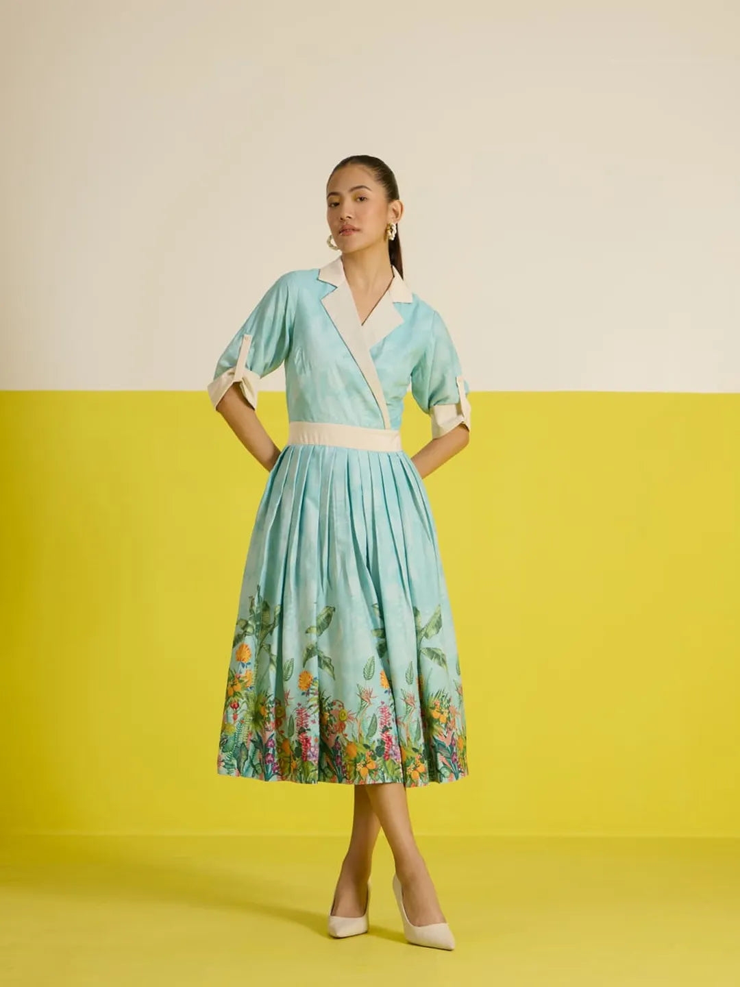 Costabella half sleeve midi dress