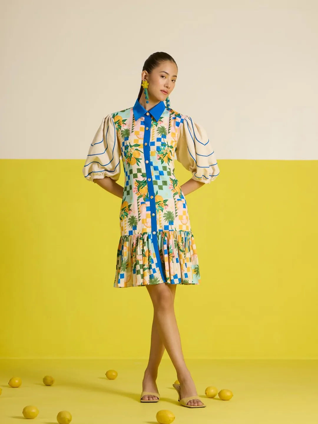 Sorrento puffed sleeve shirt dress