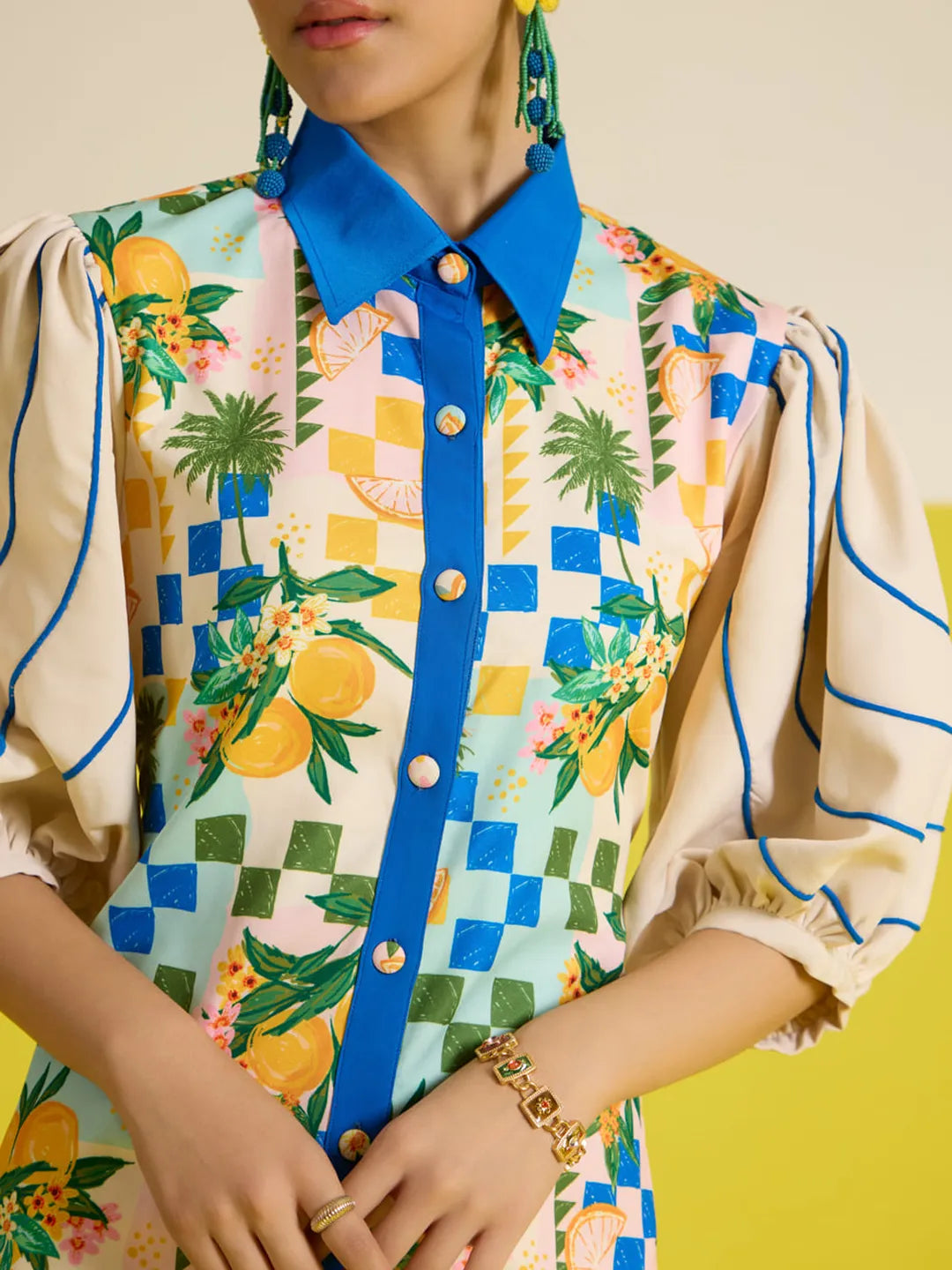 Sorrento puffed sleeve shirt dress