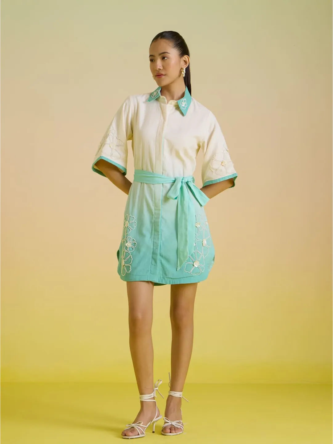 mint ombre shirt dress
