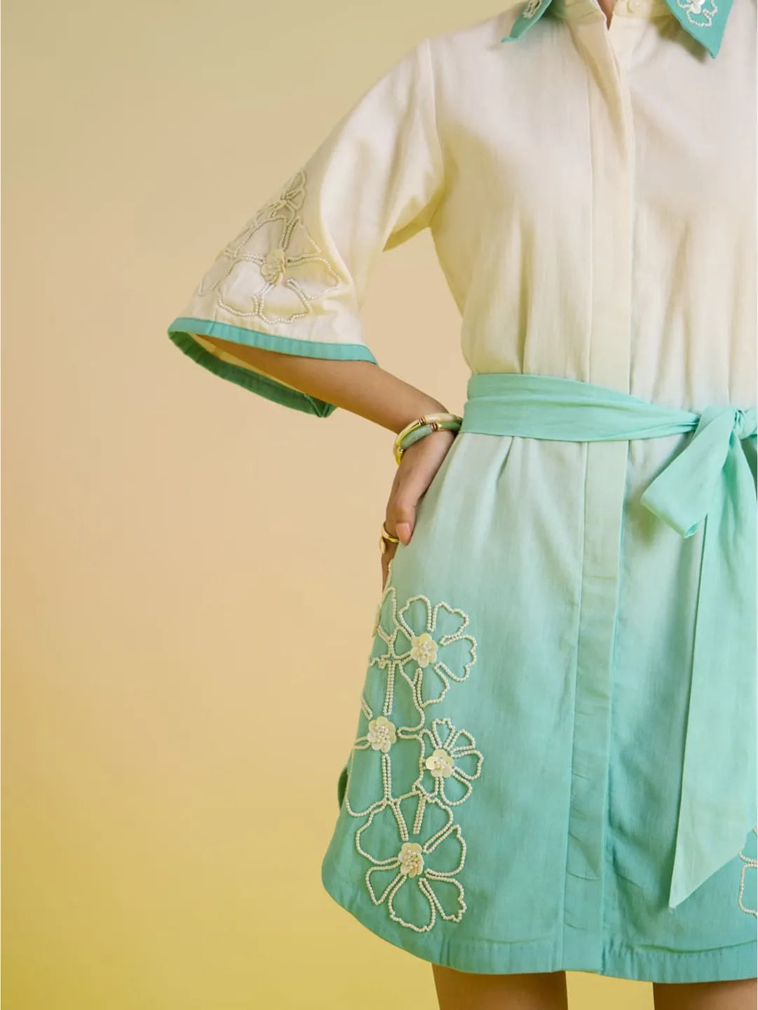 mint ombre shirt dress