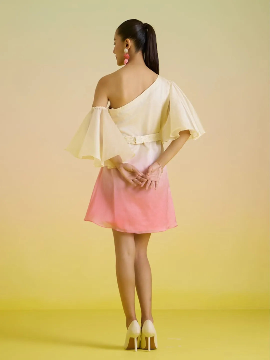 Gelato ombre one shoulder dress