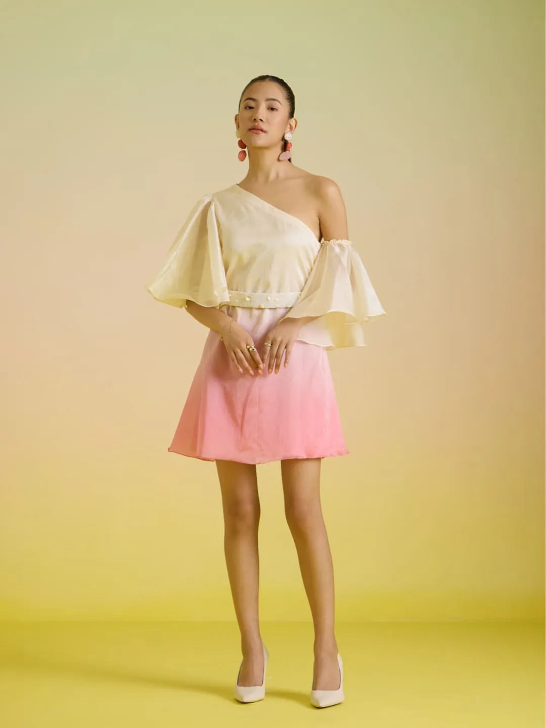 Gelato ombre one shoulder dress