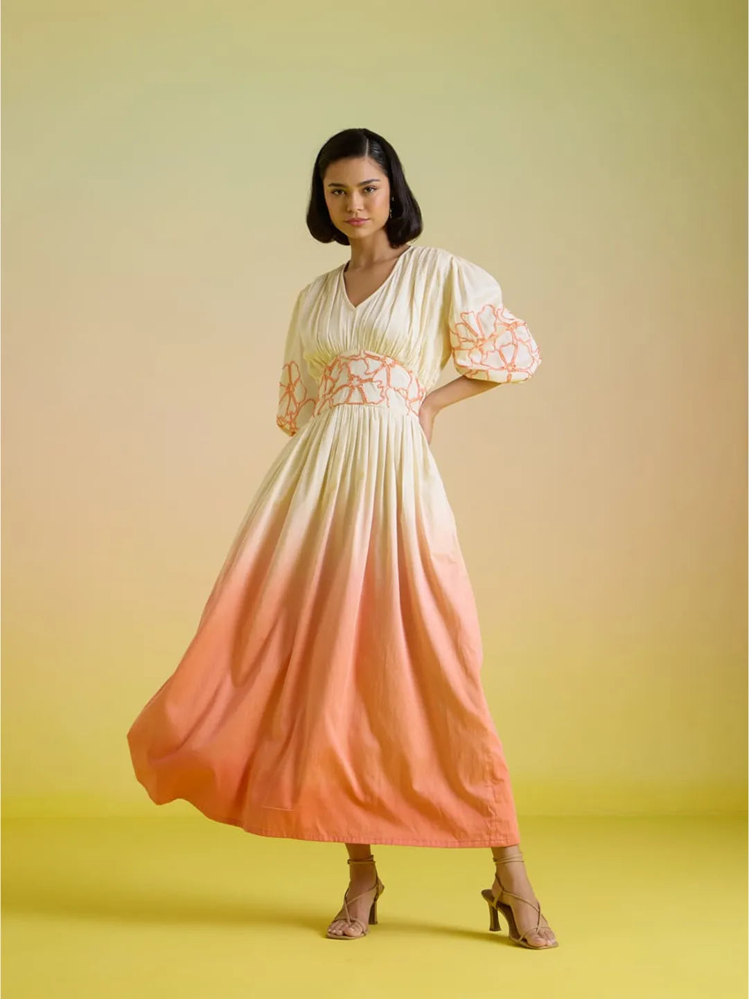 Sunset sorbet midi dress
