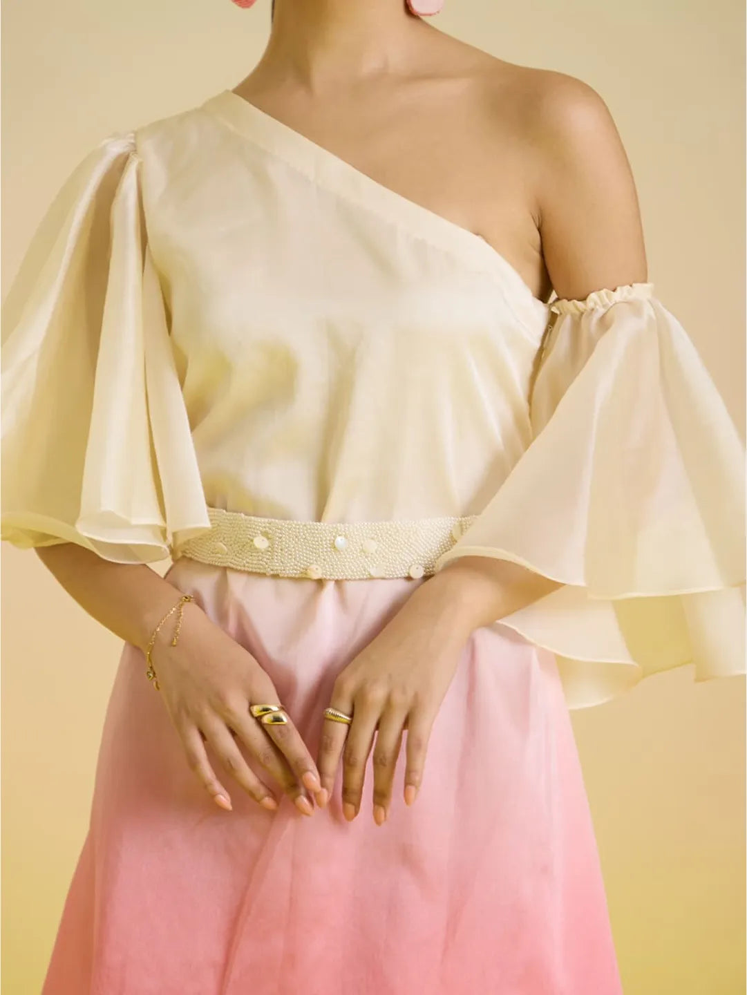 Gelato ombre one shoulder dress